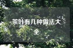 茶叶有几种做法大全